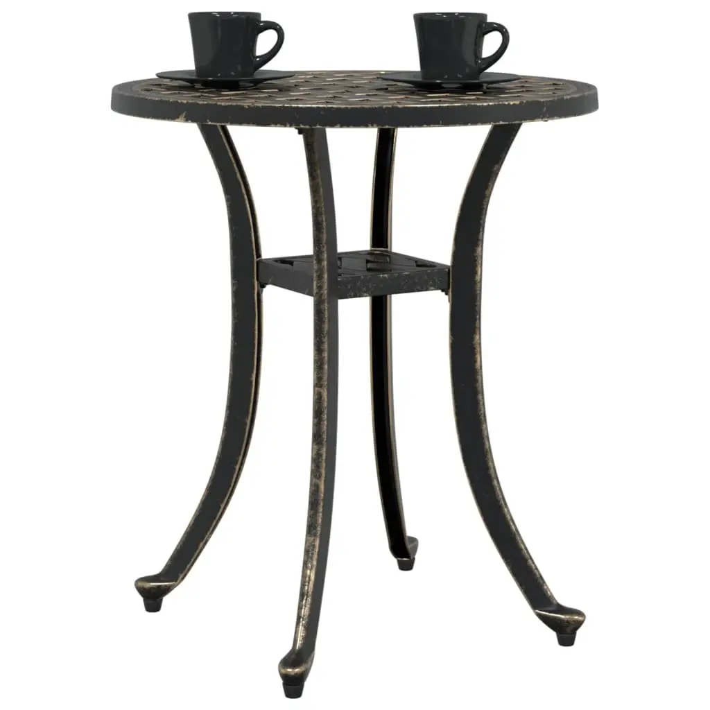 Garden Table Round Outdoor Patio Furniture Cast Metal Brown Ø48x53cm