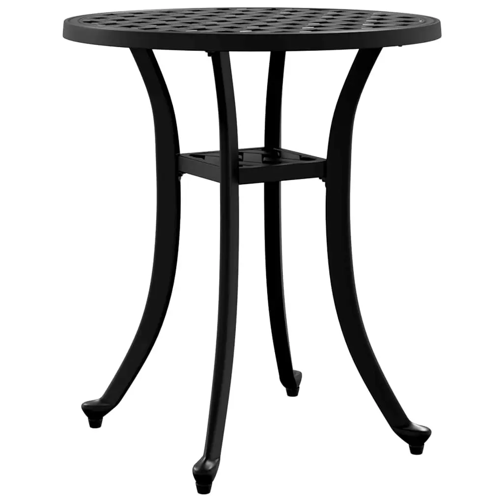 Garden Table Round Outdoor Patio Furniture Black Ø48x53cm Dining Side Table