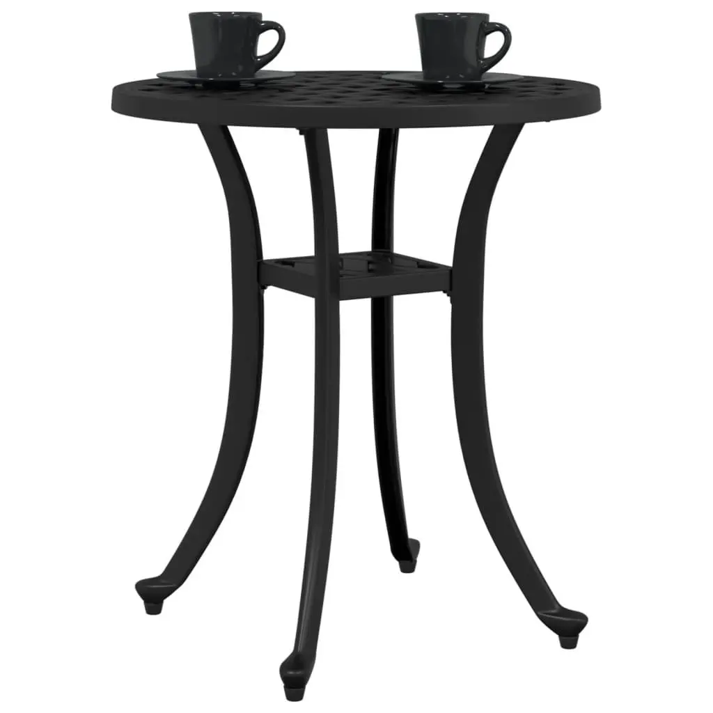 Garden Table Round Outdoor Patio Furniture Black Ø48x53cm Dining Side Table