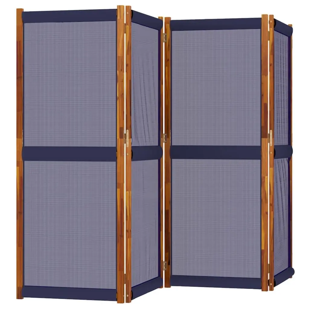 4-Panel Room Divider Screen Folding Privacy Partition Indoor Outdoor Dark Blue