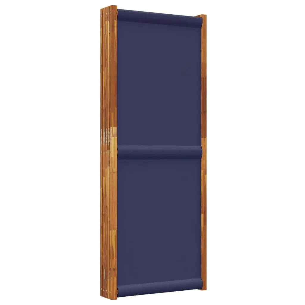 5-Panel Room Divider Screen Acacia Wood 350 x 180 cm Blue