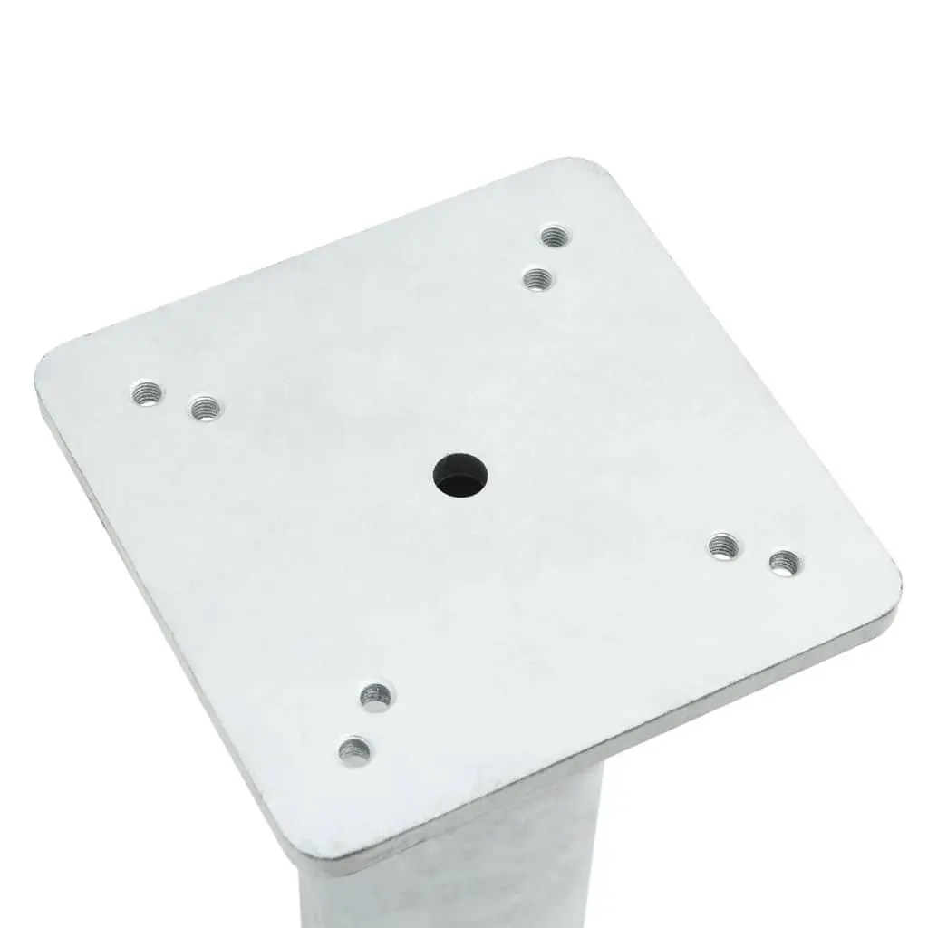 Steel Parasol Base Silver 16x16x39.5cm In-Ground Durable Umbrella Stand