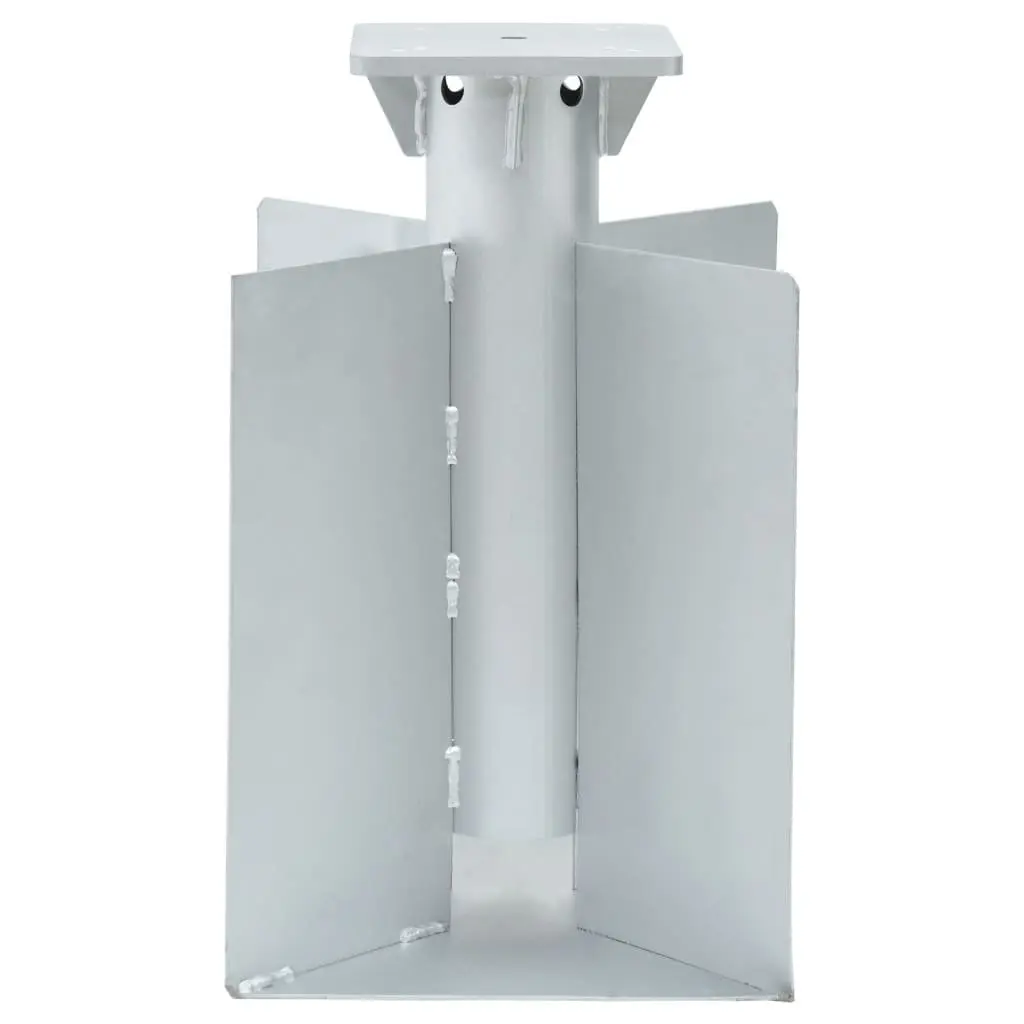 In-Ground Parasol Base Steel 27.5x27.5x45cm Silver Outdoor Umbrella Stand