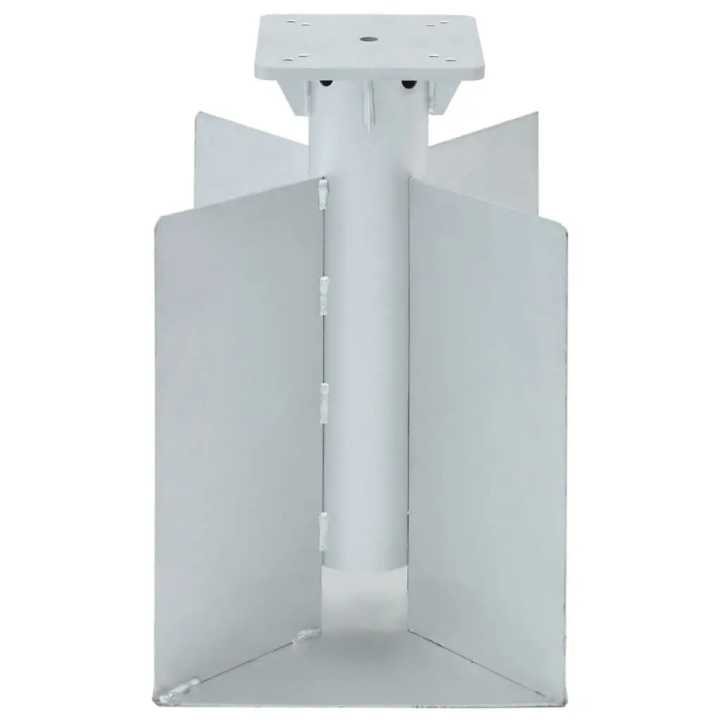 In-Ground Parasol Base Steel 27.5x27.5x45cm Silver Outdoor Umbrella Stand