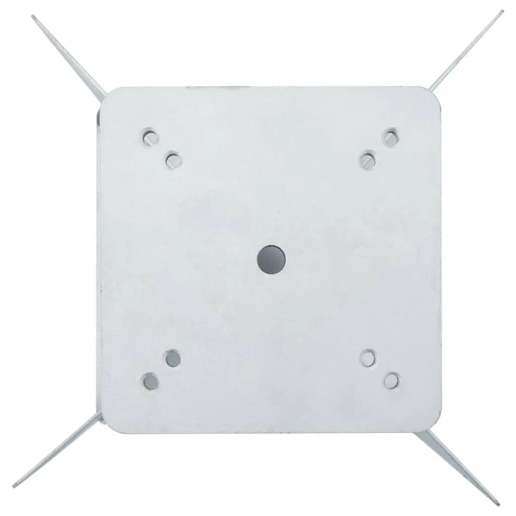 In-Ground Parasol Base Steel 27.5x27.5x45cm Silver Outdoor Umbrella Stand