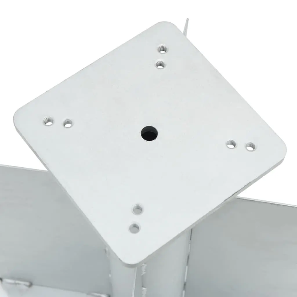 In-Ground Parasol Base Steel 27.5x27.5x45cm Silver Outdoor Umbrella Stand