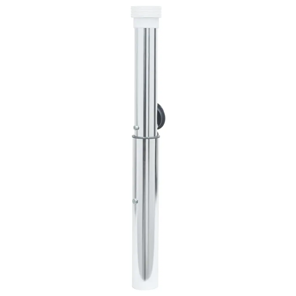 In-Ground Parasol Base 40-50mm Pole Outdoor Umbrella Socket Silver Anodized