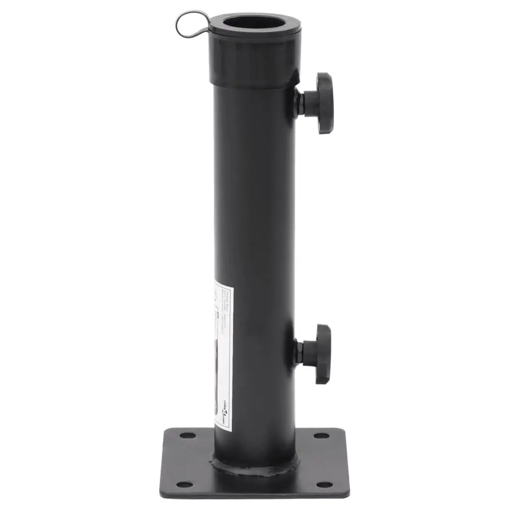 Parasol Base Steel 38mm 48mm Pole Outdoor Umbrella Stand Portable Matt Black