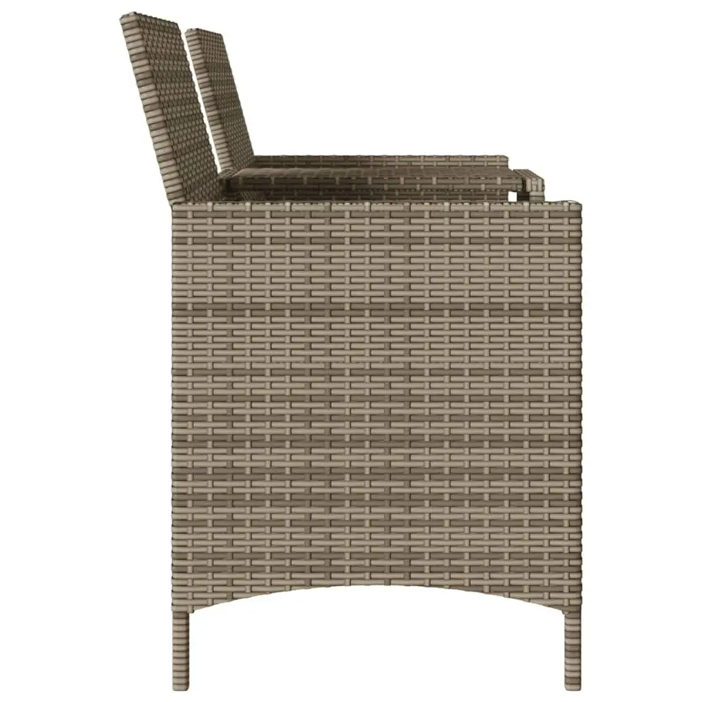 Outdoor Garden Sofa Poly Rattan 2-Seater Grey with Cushions and Table Patio Furniture