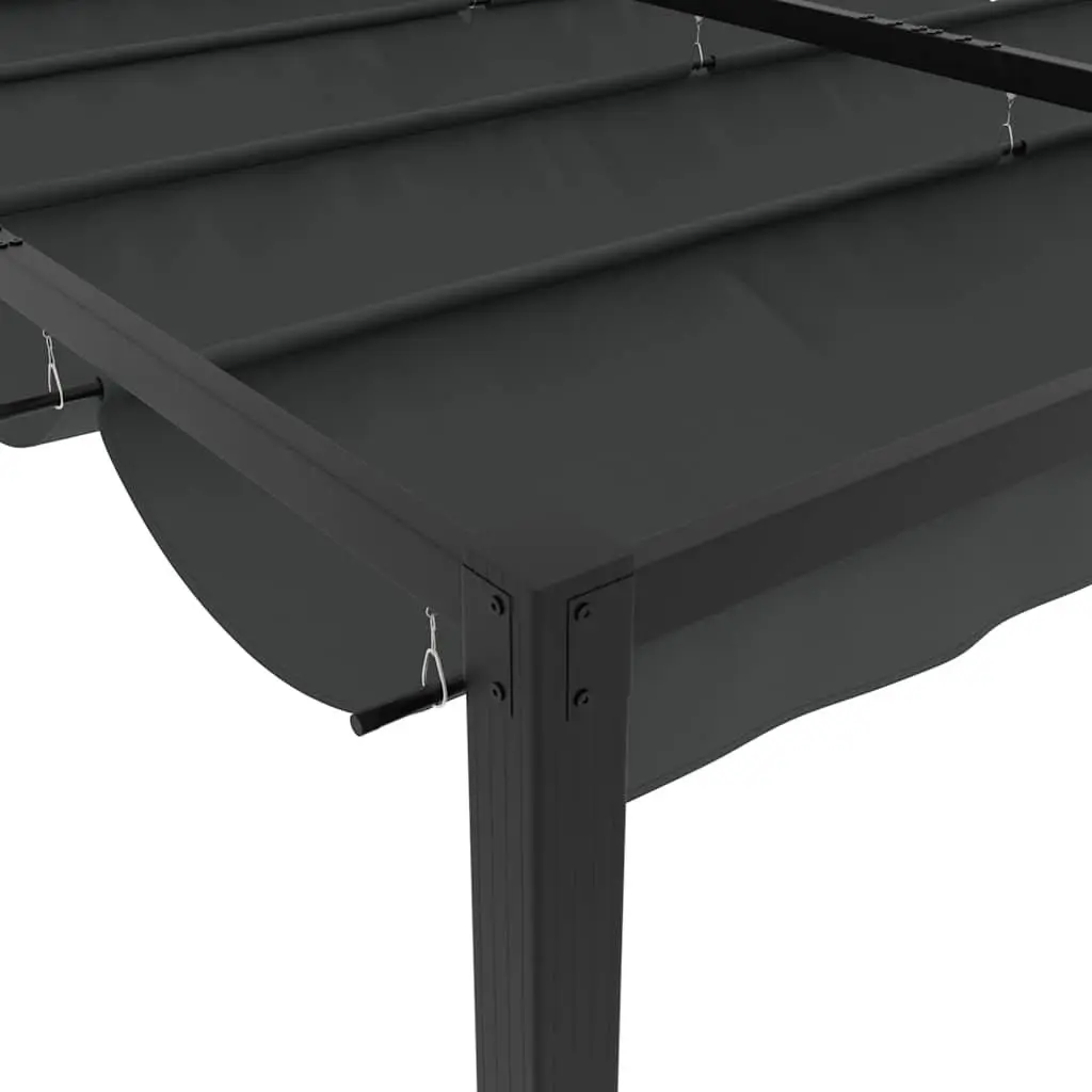 Garden Gazebo Anthracite Steel Frame 3x3m Outdoor Shelter with Retractable Roof