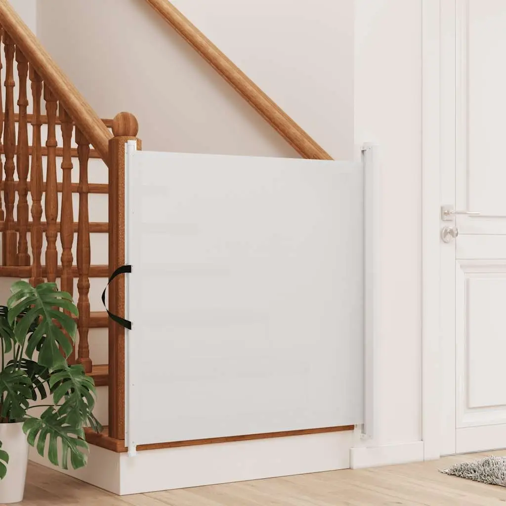 Retractable Pet Gate Polyester and Metal 102.5x125 cm White