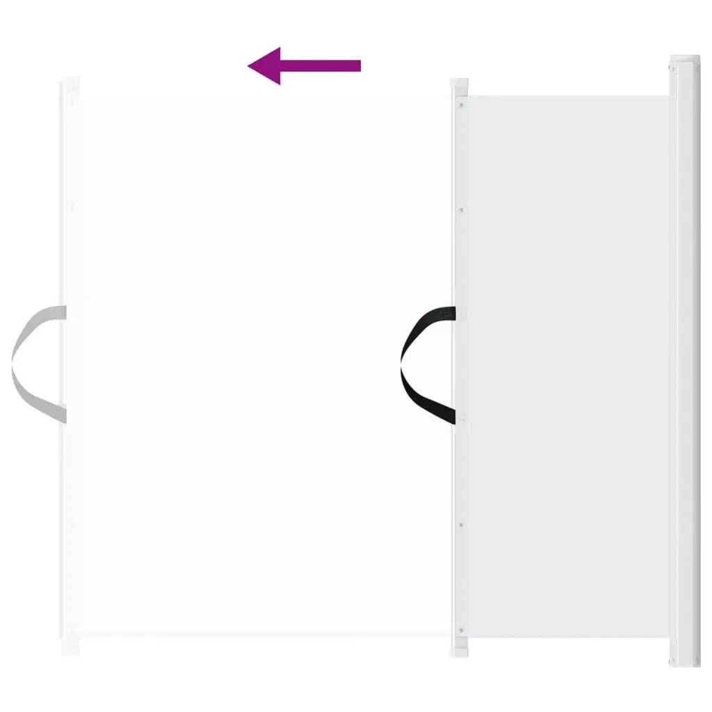 Retractable Safety Fence for Pets Indoor Outdoor White Polyester Metal 1175x125cm
