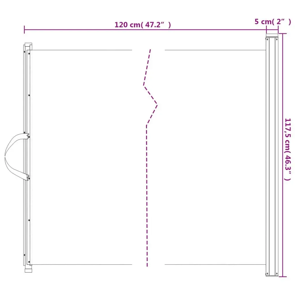 Retractable Safety Fence for Pets Indoor Outdoor White Polyester Metal 1175x125cm