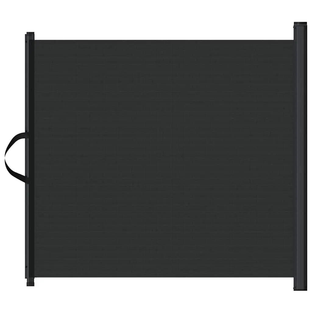 Retractable Safety Barrier Portable Fence Black Polyester Metal 82.5 x 125 cm for Dogs