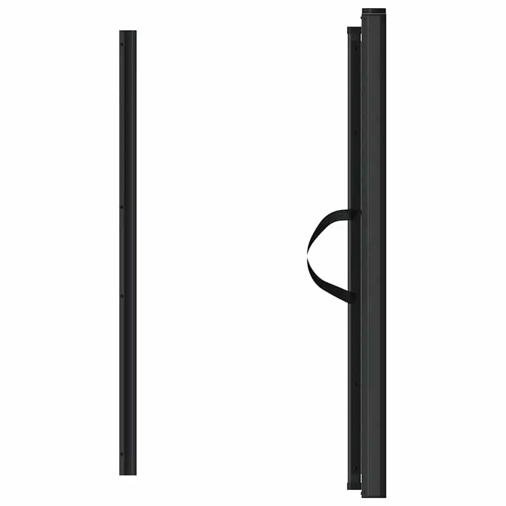 Retractable Safety Barrier Portable Fence Black Polyester Metal 82.5 x 125 cm for Dogs