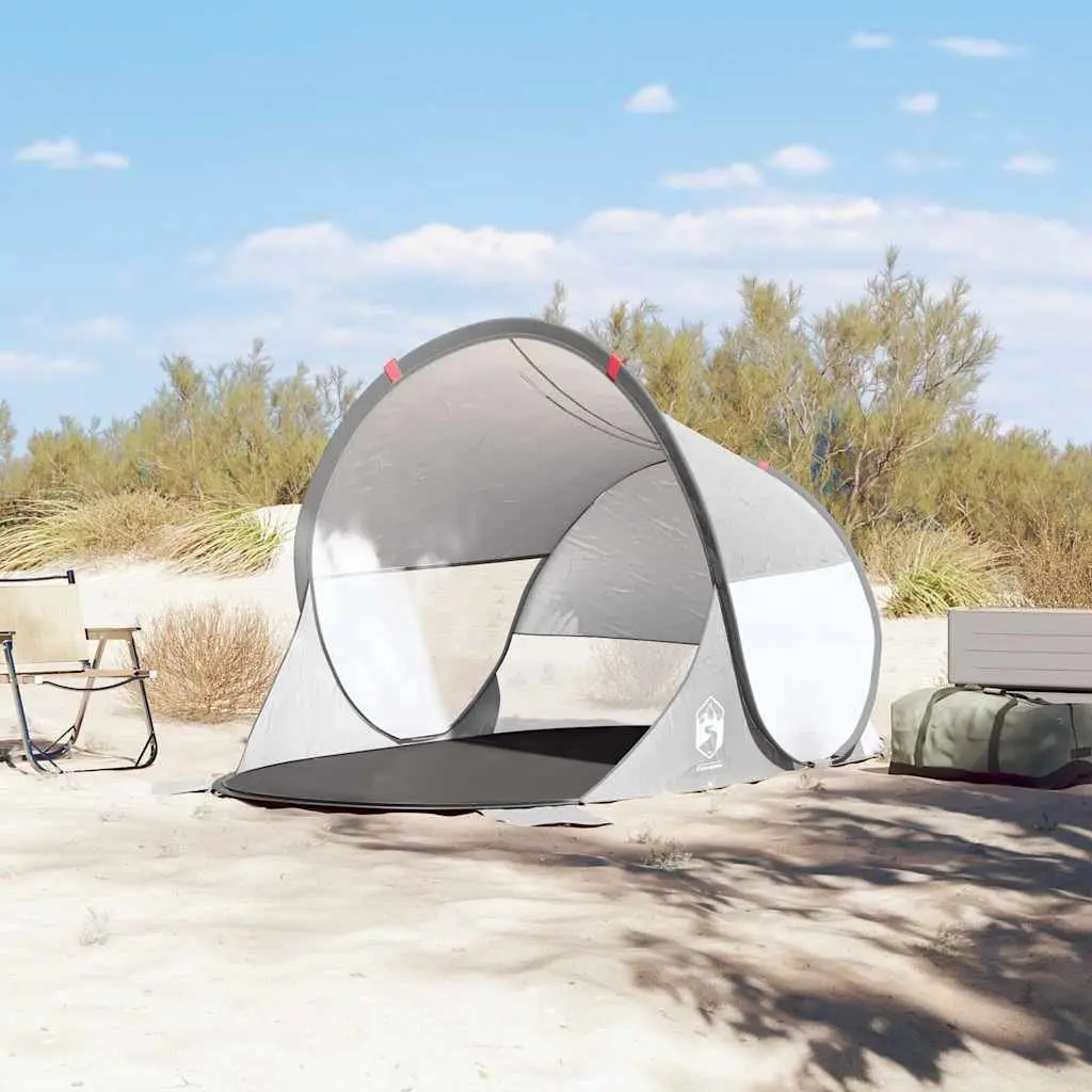 Beach Tent Pop-up Waterproof Polyester Grey Portable Outdoor Shelter