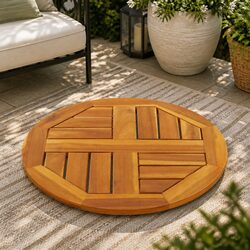 Practical Round Solid Wood Table Top Ø40x2 cm for Various Uses