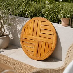 Versatile Round Solid Wood Table Top for Any Setting