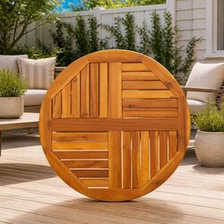 Round Solid Wood Table Top Ø70x2 cm Acacia Replacement Dining Garden Furniture