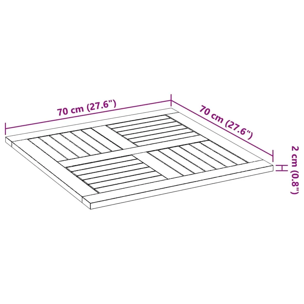 Square Table Top for Outdoor Dining 70x70x2cm
