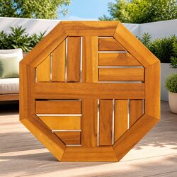 Octagonal Wooden Table Top 40x40x2 cm Brown Solid Acacia Replacement