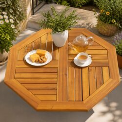 Versatile Octagonal Solid Wood Table Top 70 cm