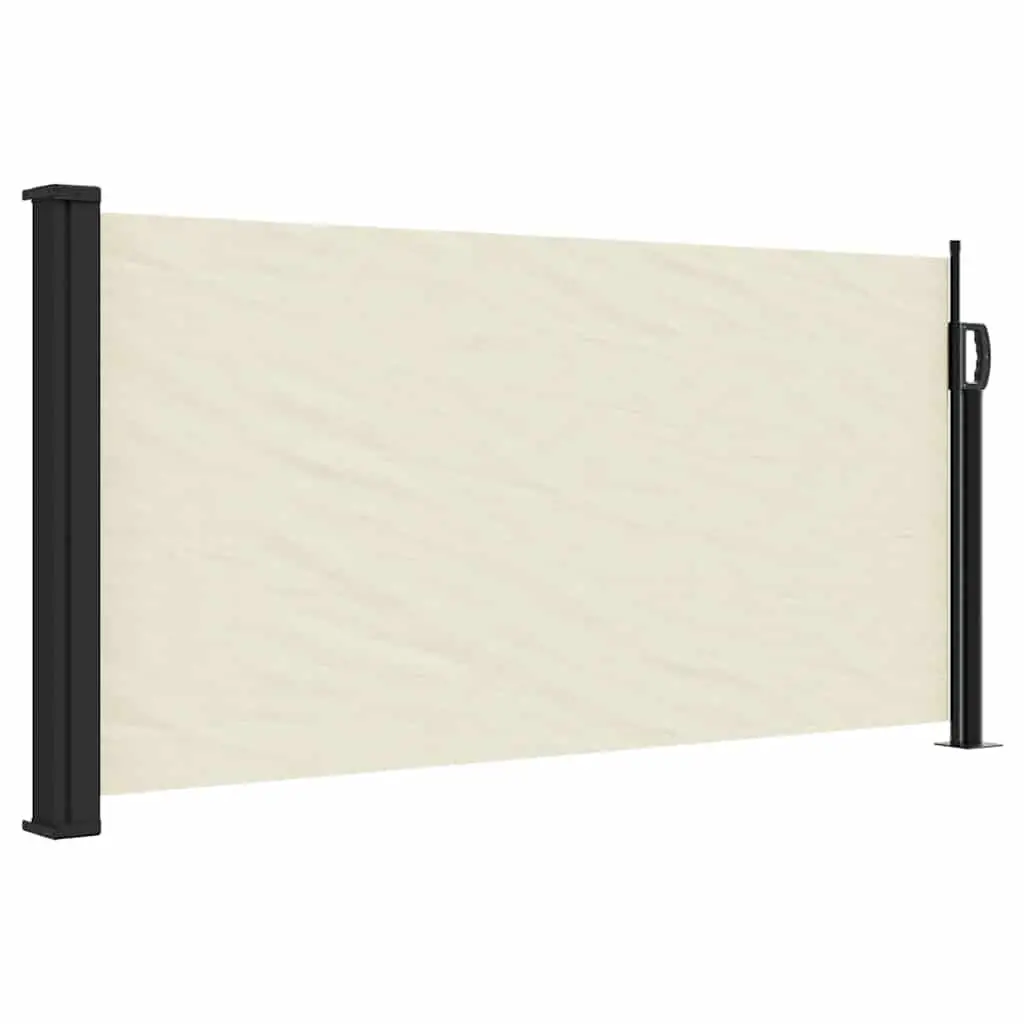 Retractable Side Awning Cream Outdoor Privacy Screen Balcony Terrace Patio
