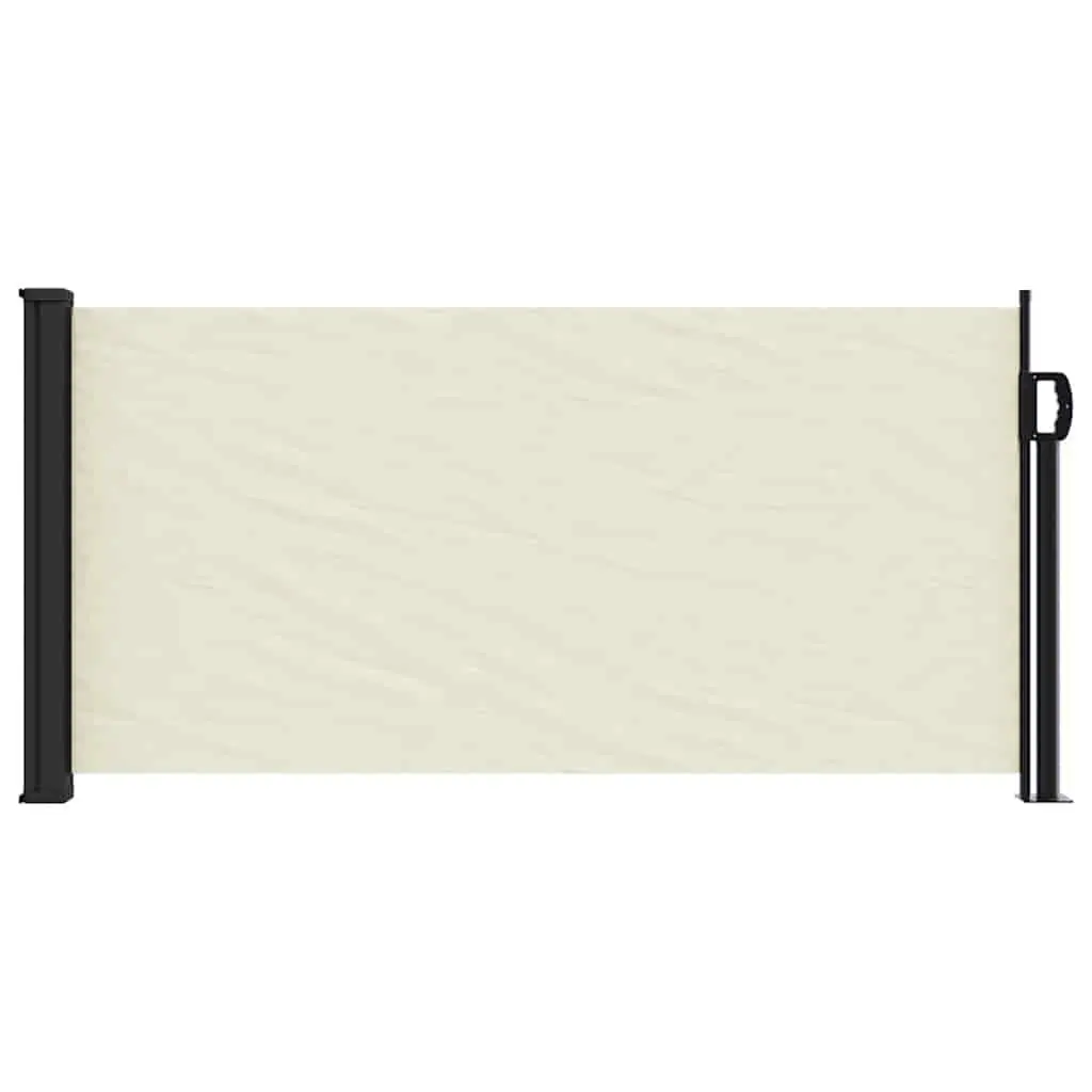 Retractable Side Awning Cream Outdoor Privacy Screen Balcony Terrace Patio