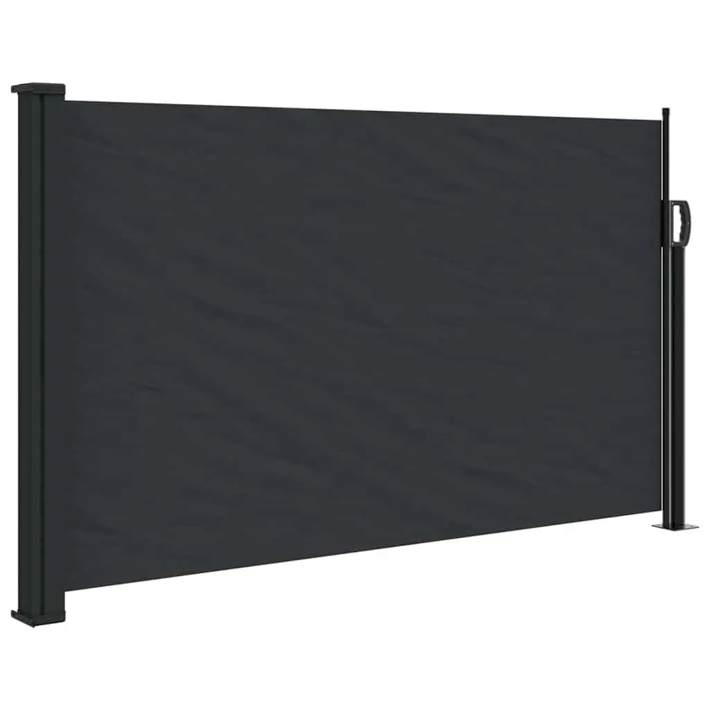 Retractable Side Awning Polyester 117x300cm Black Outdoor Privacy Screen
