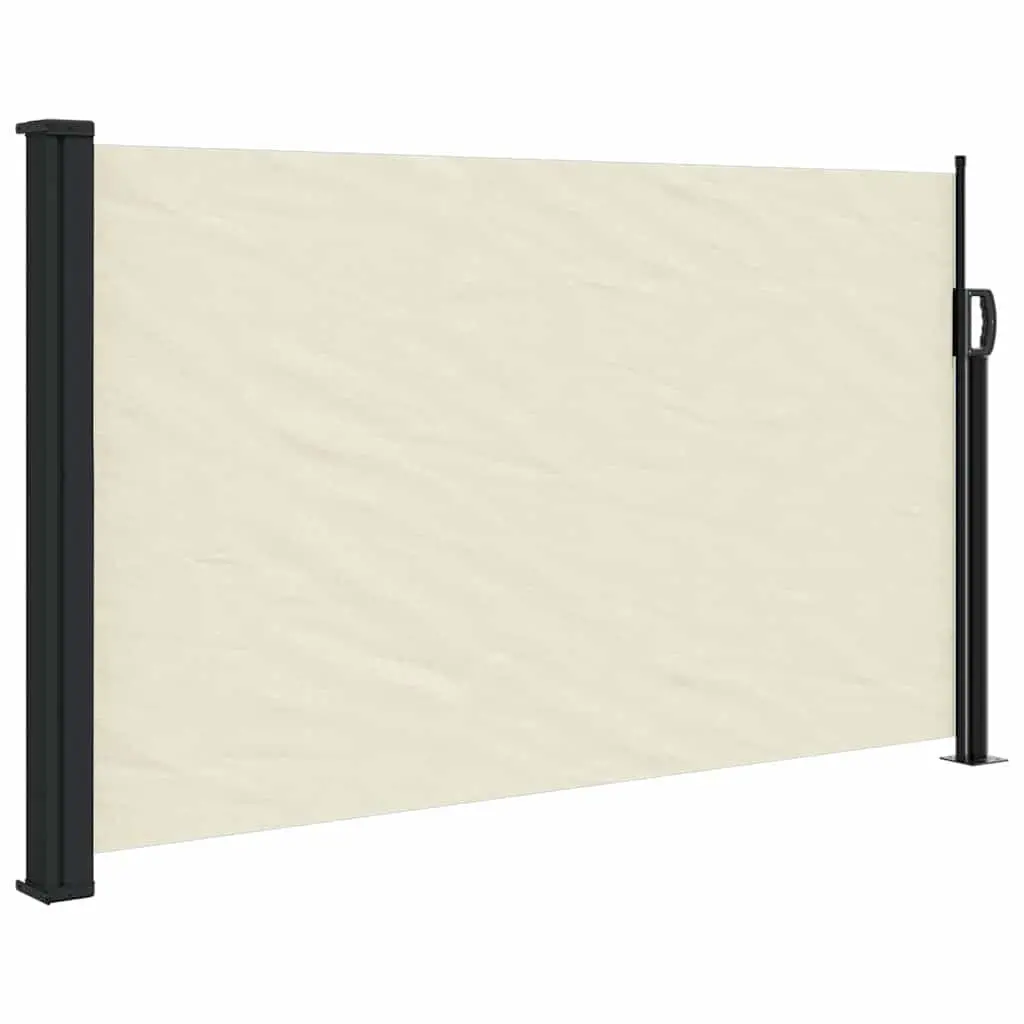 Retractable Side Awning Polyester 117x300cm Cream Privacy Screen Garden Patio Balcony