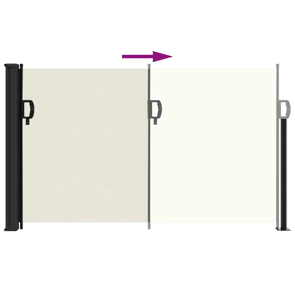 Retractable Side Awning Polyester 117x300cm Cream Privacy Screen Garden Patio Balcony