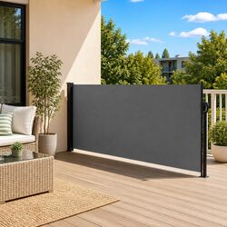 Retractable Side Awning Anthracite 117x300cm Privacy Screen Patio Garden Shade