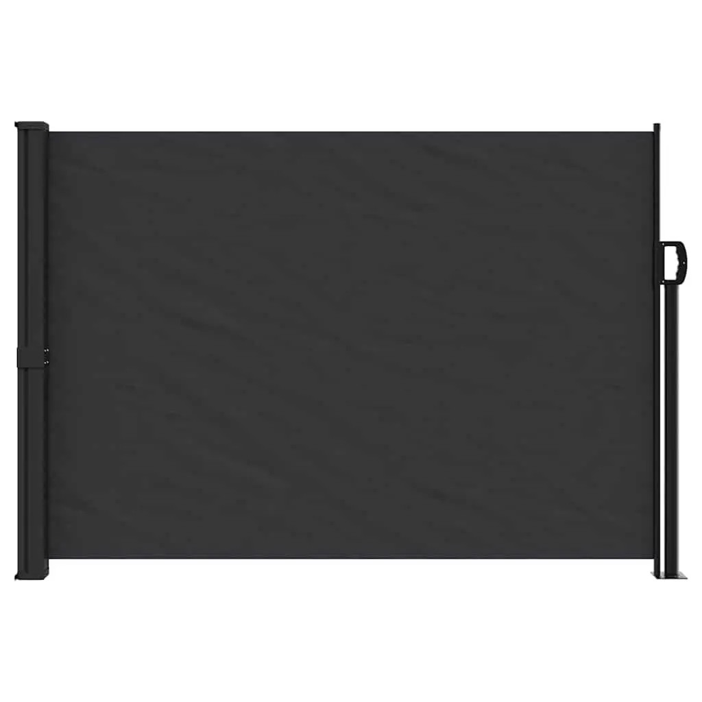 Retractable Awning Privacy Screen Black 140x300 cm Outdoor Garden Shade Polyester
