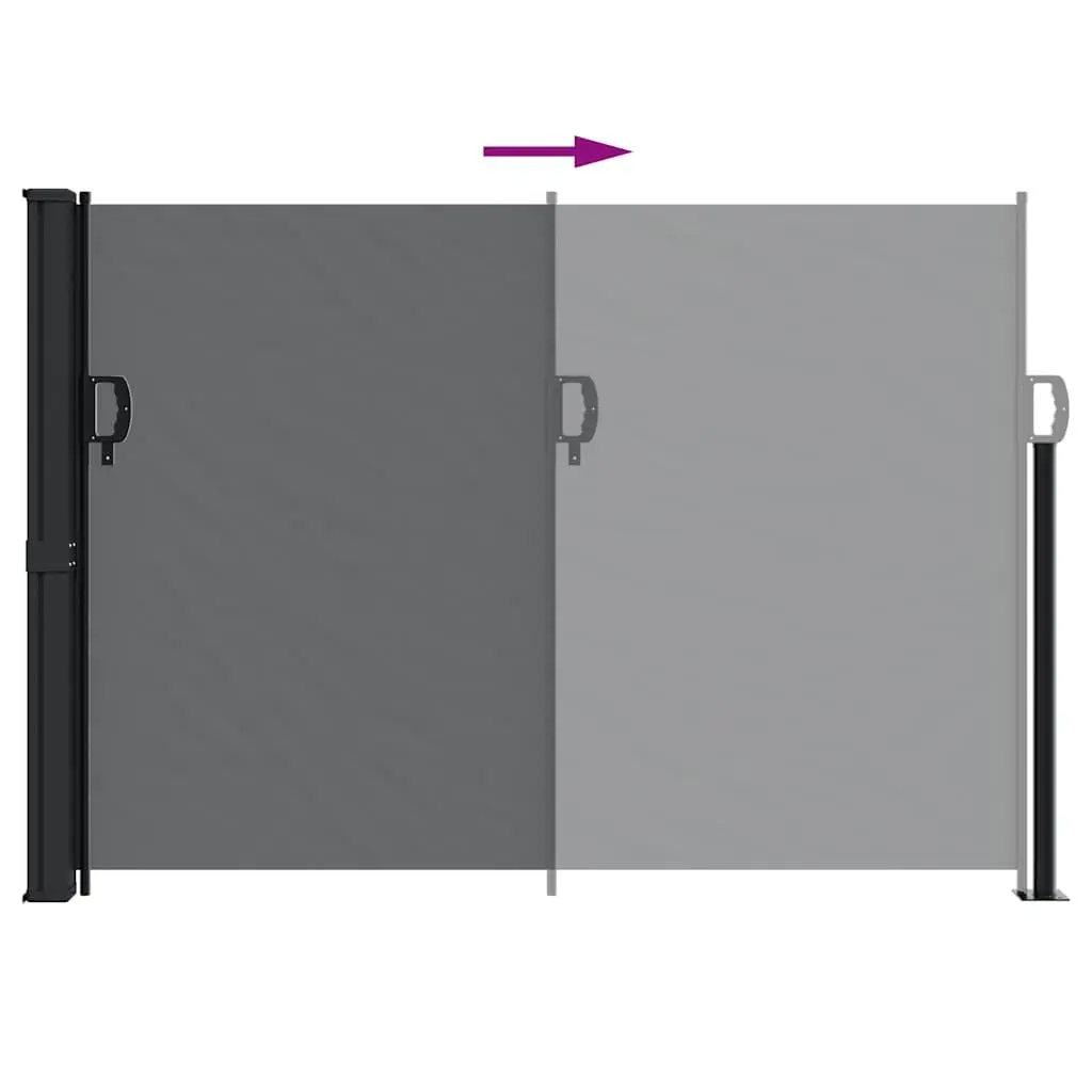 Retractable Awning Privacy Screen Black 140x300 cm Outdoor Garden Shade Polyester