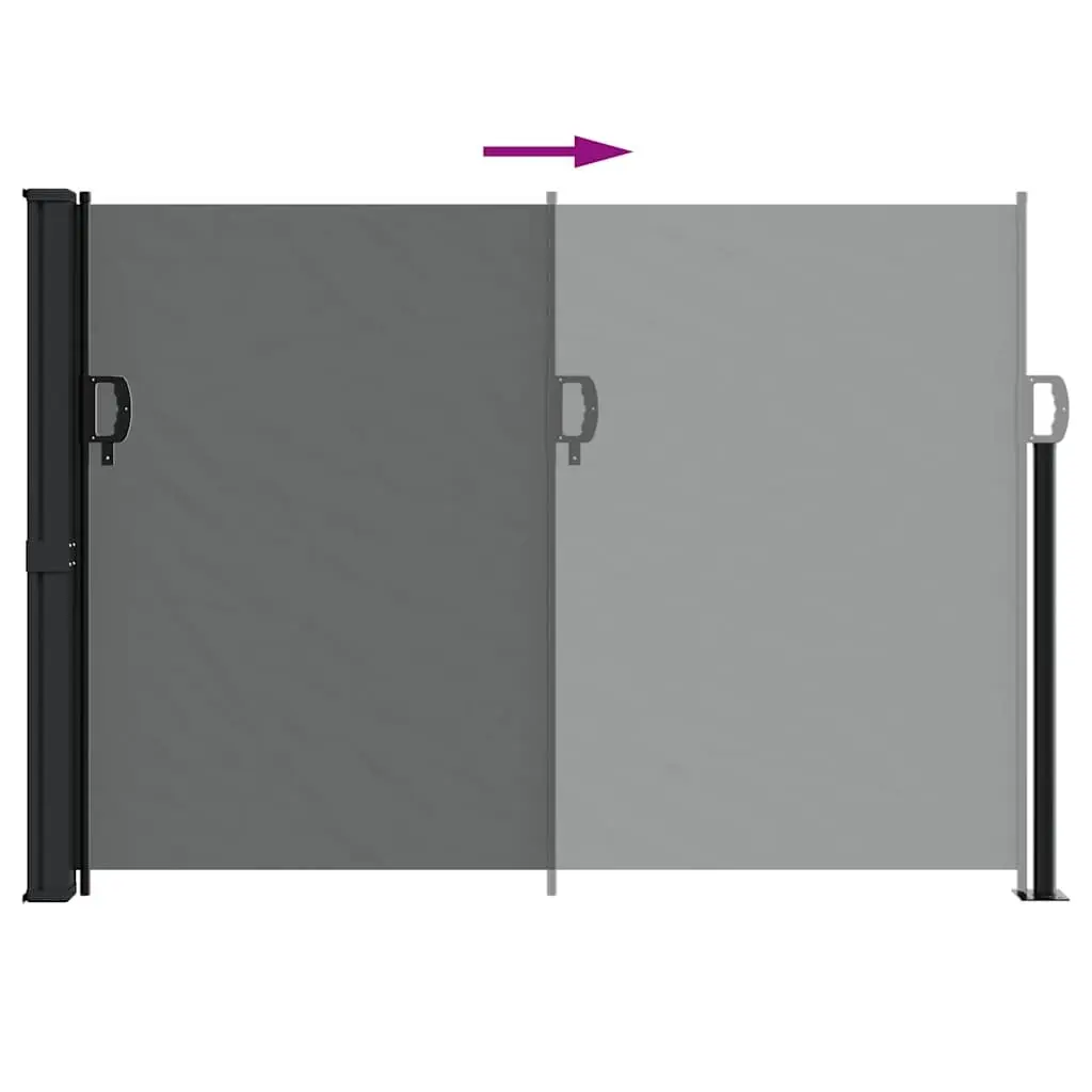 Retractable Side Awning Polyester 140x300cm Anthracite Outdoor Privacy Screen