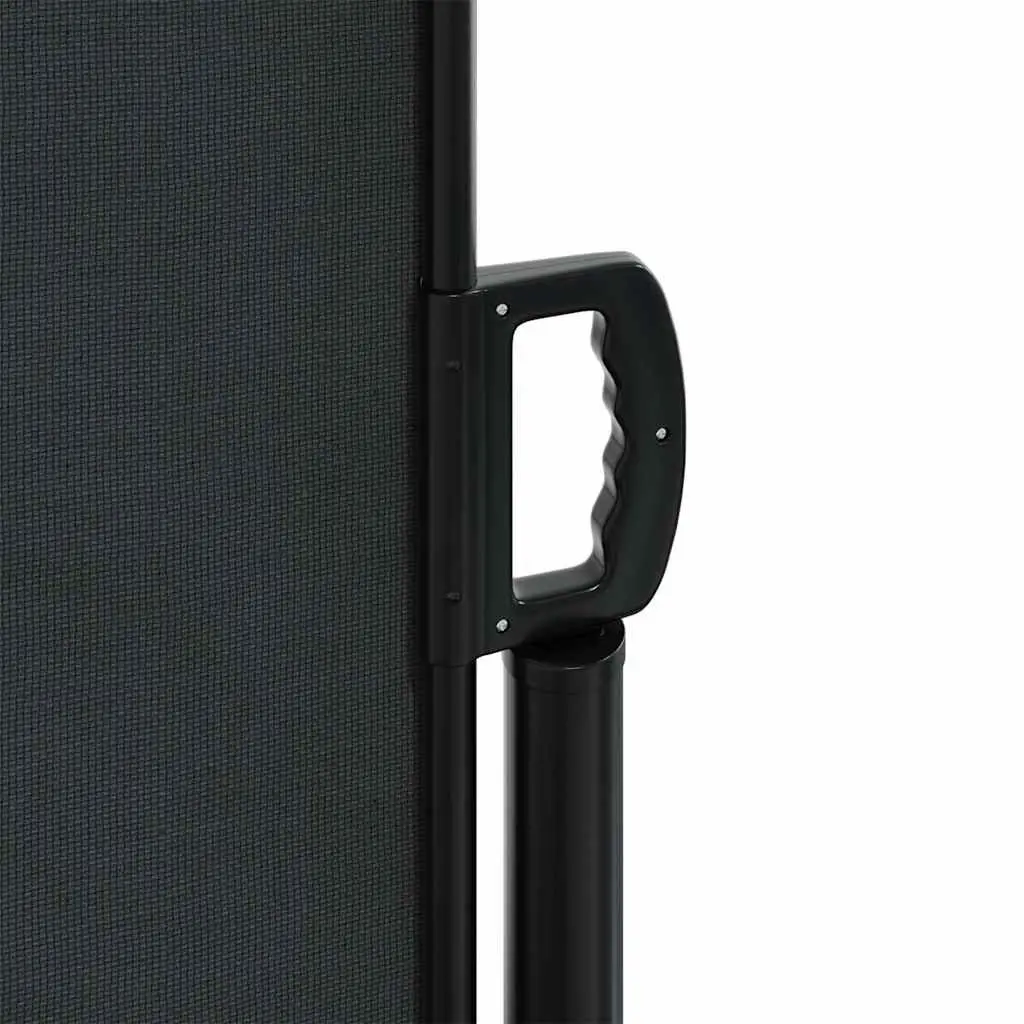 Retractable Side Awning Polyester 160x300 cm Black Garden Privacy Screen Outdoor Patio