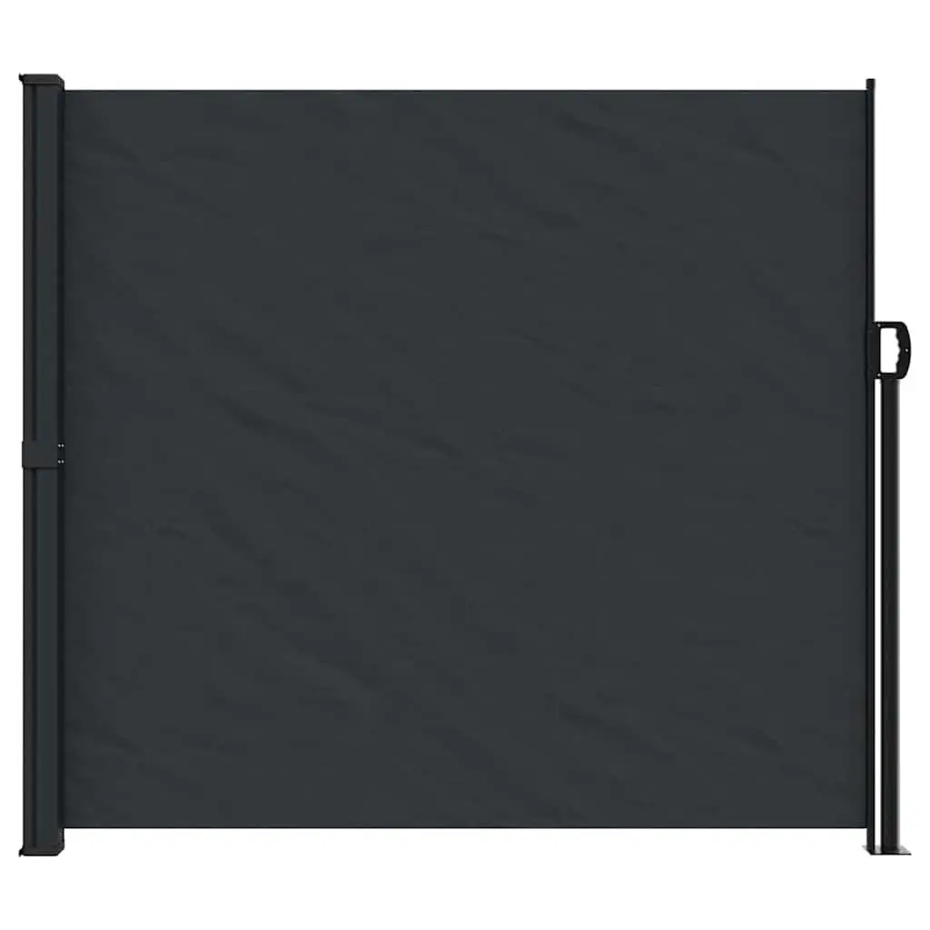 Retractable Side Awning Polyester 180x300cm Black Outdoor Privacy Screen