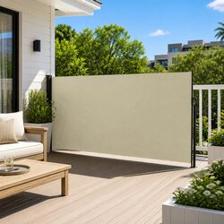 Practical Cream Retractable Side Awning for Various Uses