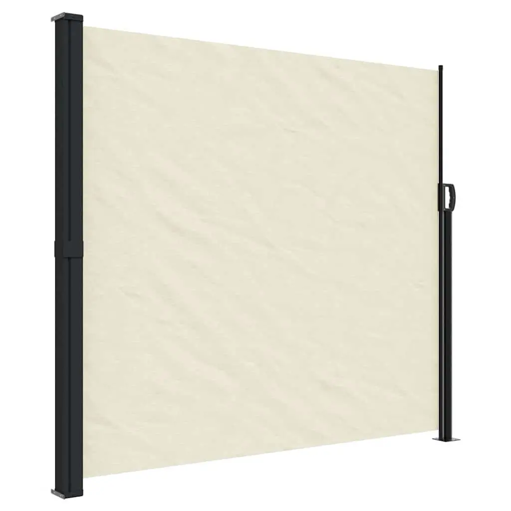 Retractable Side Awning Polyester 180x300cm Cream Outdoor Privacy Screen Garden Patio