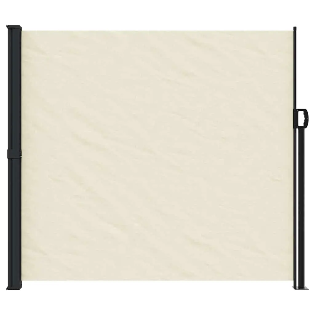 Retractable Side Awning Polyester 180x300cm Cream Outdoor Privacy Screen Garden Patio