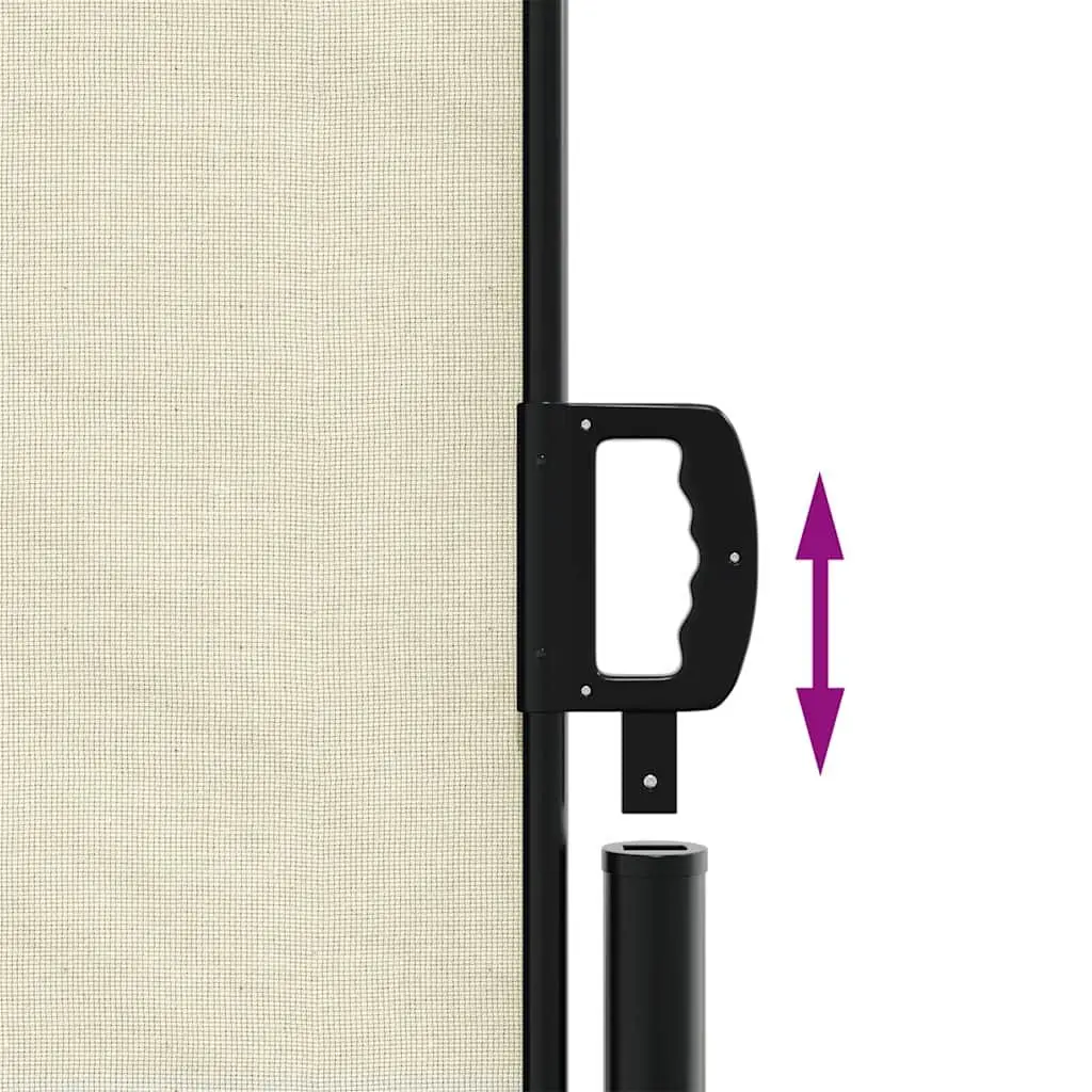 Retractable Side Awning Polyester 180x300cm Cream Outdoor Privacy Screen Garden Patio