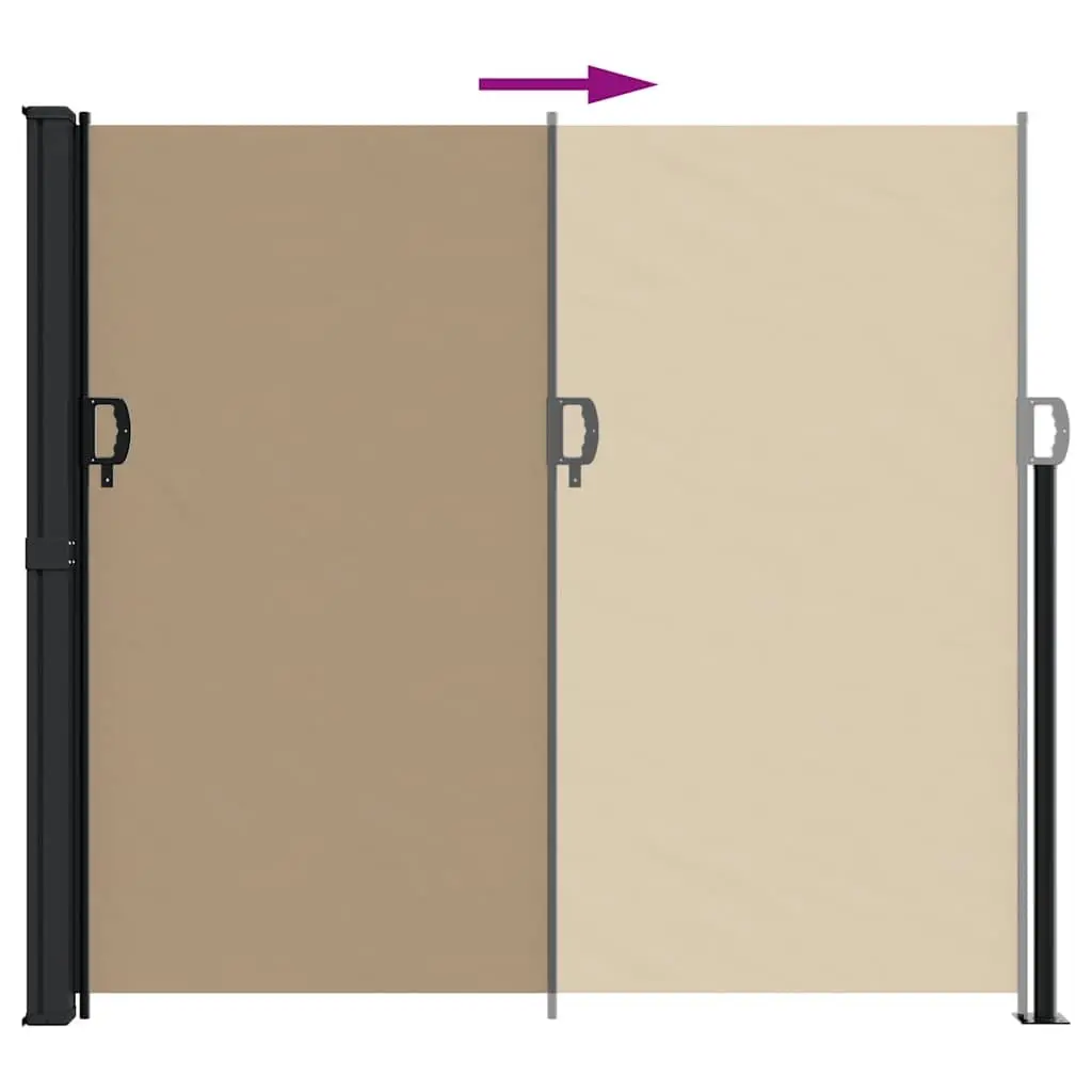Retractable Awning Garden Privacy Screen Taupe 180x300cm for Patio Balcony Terrace