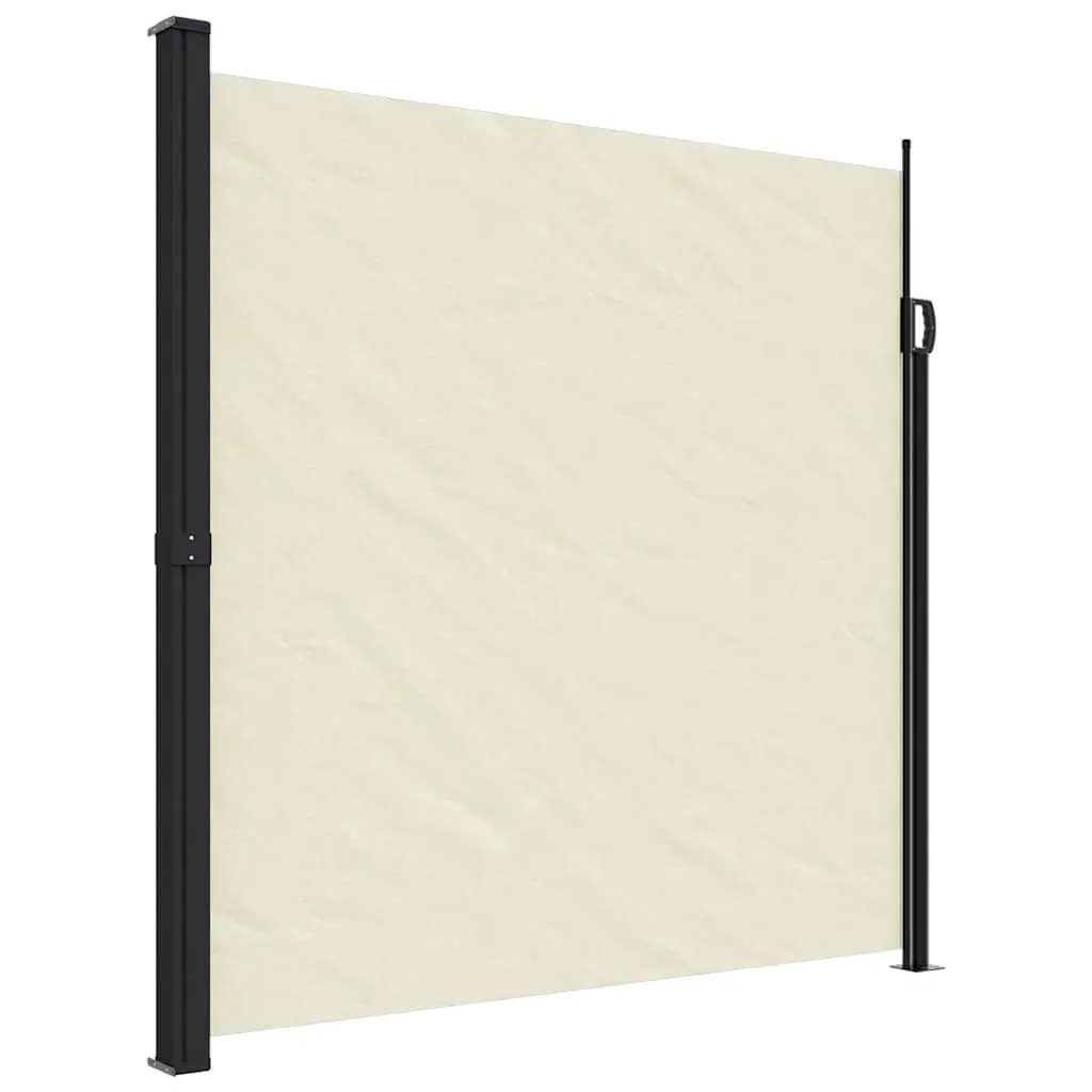 Retractable Side Awning Polyester 200x300cm Cream Garden Privacy Screen