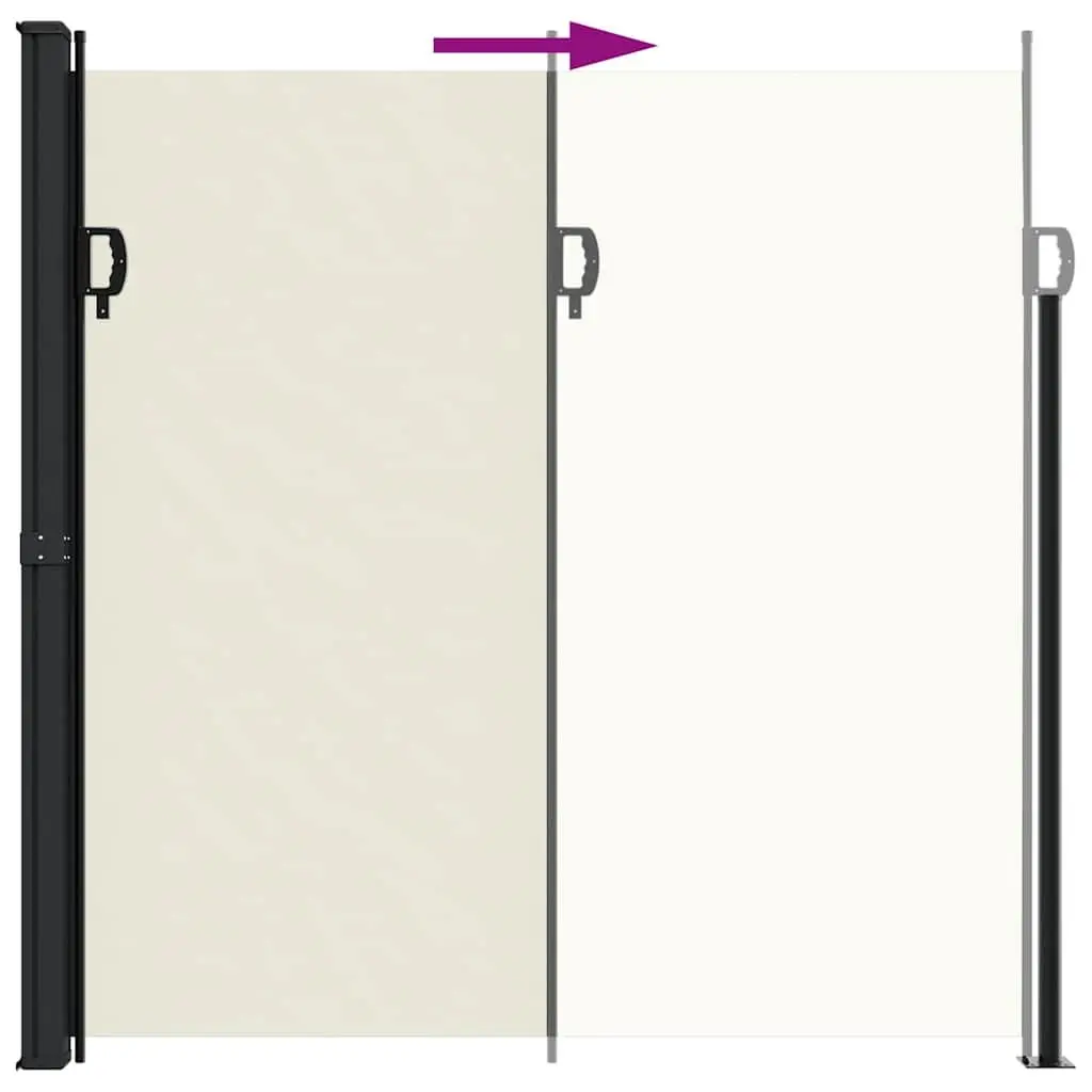 Retractable Side Awning Polyester 200x300cm Cream Garden Privacy Screen