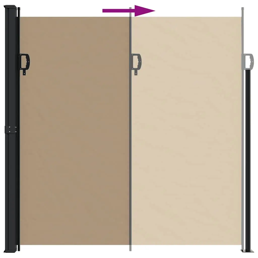 Retractable Awning Polyester 200x300cm Taupe Outdoor Privacy Screen Garden Balcony