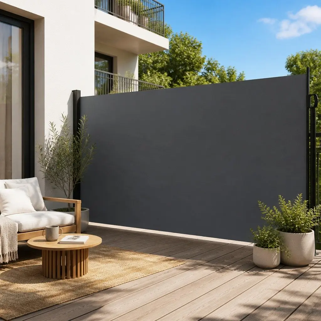 Retractable Side Awning Privacy Screen Polyester 200 x 300 cm Anthracite