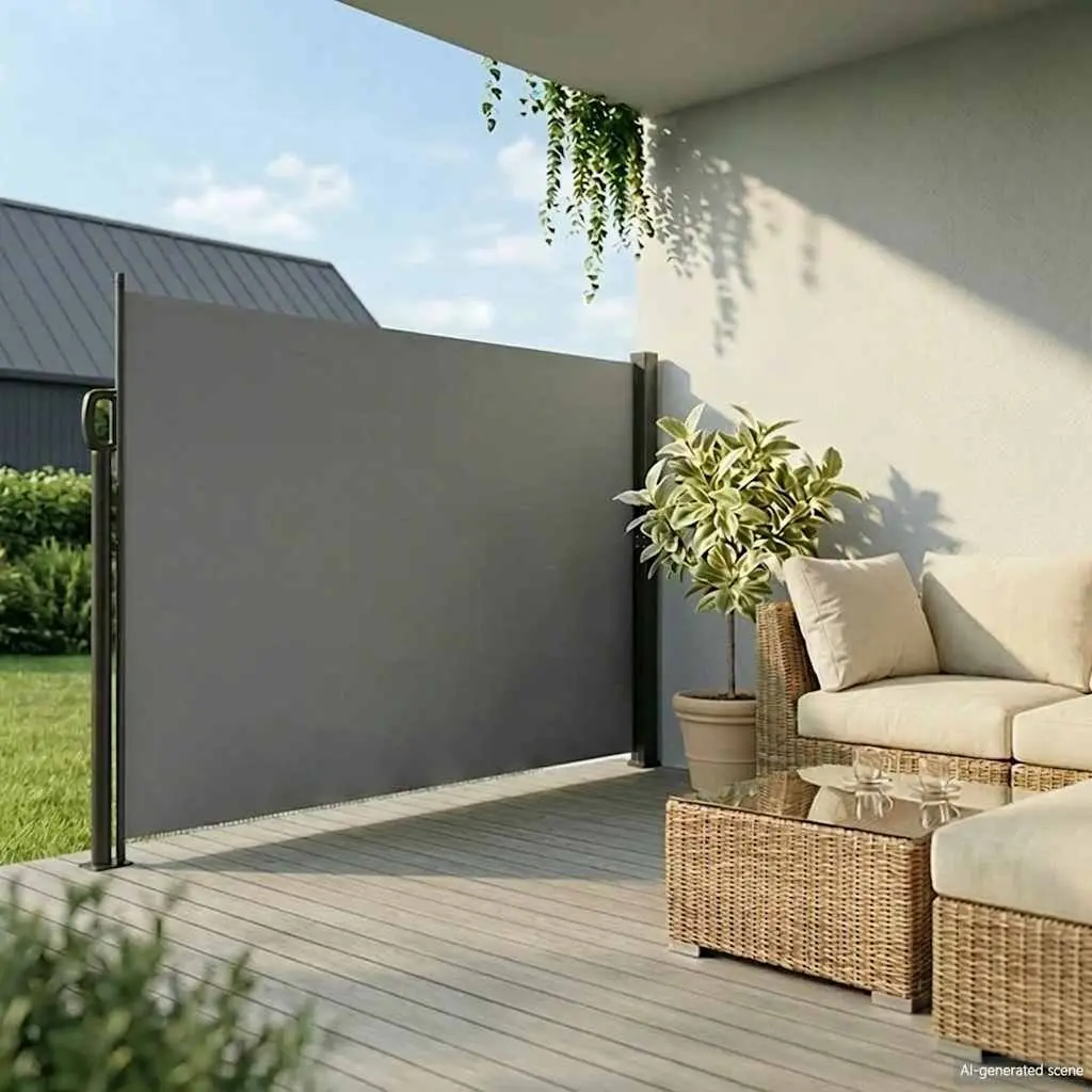 Retractable Side Awning Privacy Screen Polyester 200 x 300 cm Anthracite