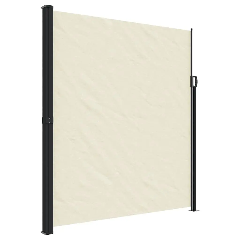 Retractable Awning Privacy Screen Cream 300cm x 220cm Polyester for Garden Patio Balcony
