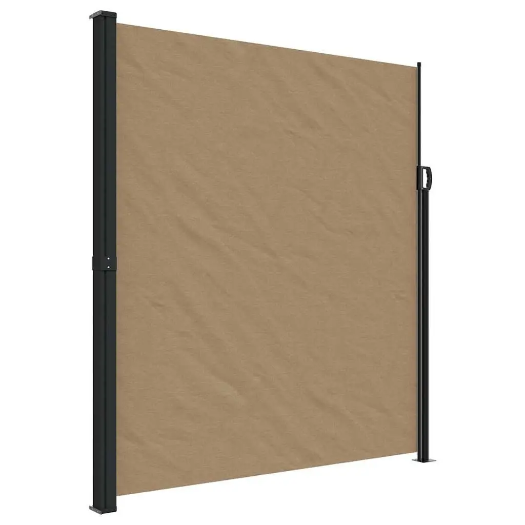 Retractable Side Awning Polyester 220x300cm Taupe Garden Privacy Screen
