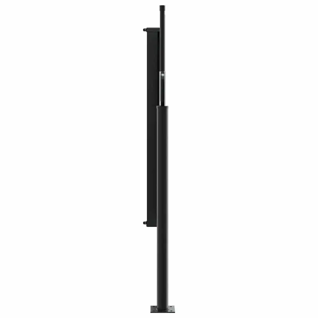 Retractable Side Awning Polyester 100x500cm Black Outdoor Privacy Screen Shade